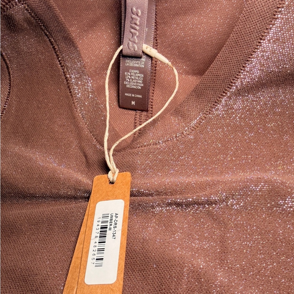 SKIMS Shimmering Tank Maxi Dress in Umber - Picture 3 of 5